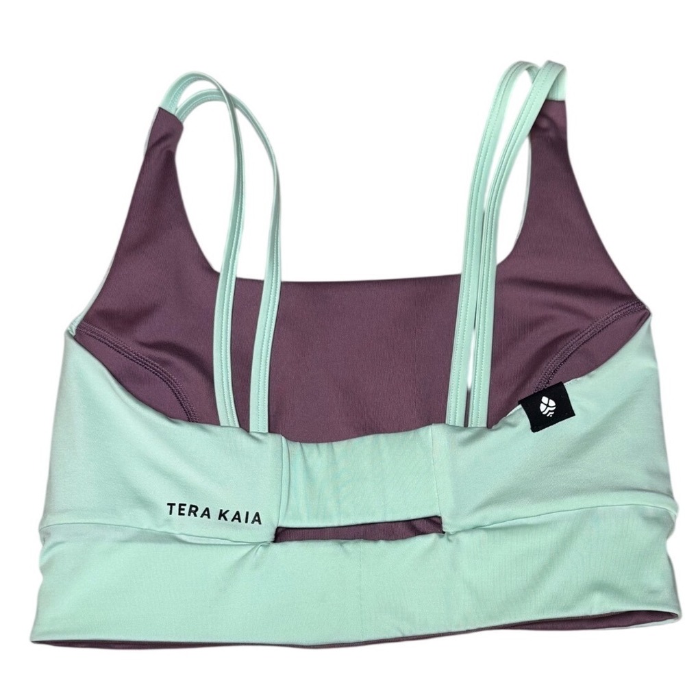 Tera Kaia Aurora Crop Top Women 4 Mint Green Yoga Athletic Reversible Bra - Picture 4 of 6